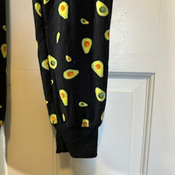 Black Drawstring Joggers with Avocado Pattern - Picture 7 of 11